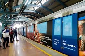 Metro train wrap advertising in Tagore Garden - 