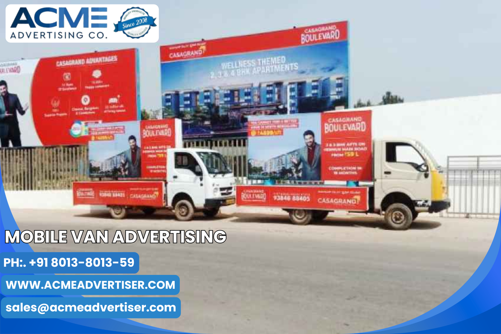 Mobile van advertising with Acme Advertising Co