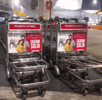 Reach high value travelers through airport trolley advertising by Acme. Reach high value travelers through airport trolley advertising by Acme.