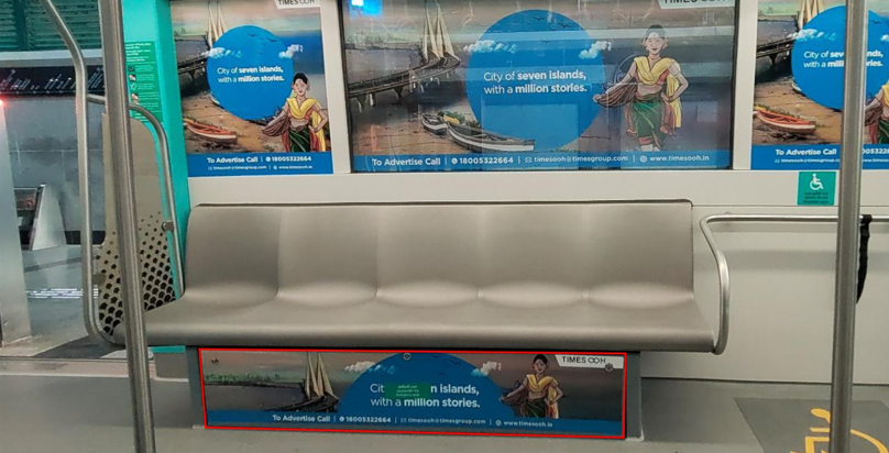 Metro seat panel advertising in Mumbai - 
