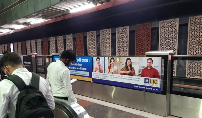 Metro advertising in IGI Airport Metro Station Delhi - 