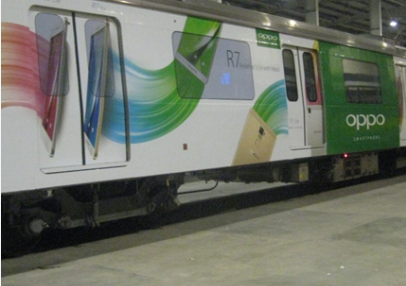 Metro advertising in Sarita Vihar in Delhi - 