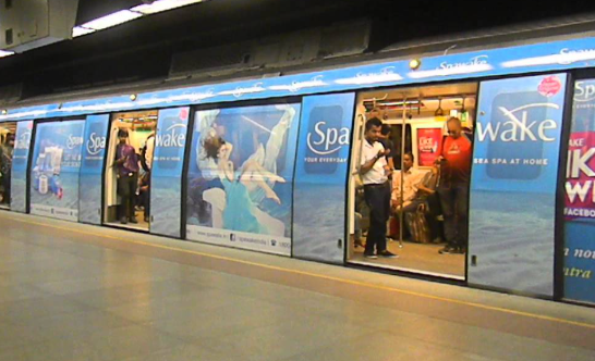 Metro advertising in Mandi House in Delhi - 