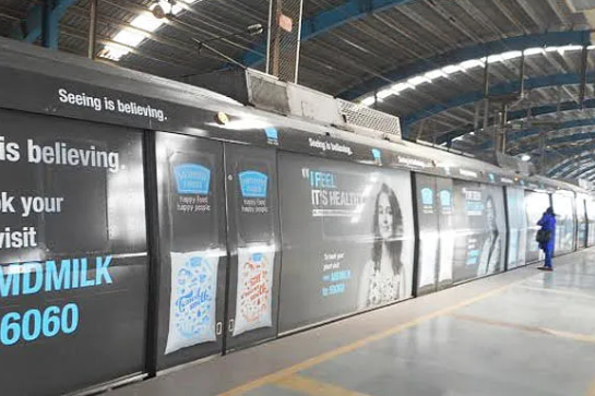 Metro advertising in Tughlakabad in Delhi - 