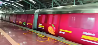 Metro advertising at Jnanabharathi metro station in Bengaluru - 