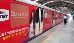 Metro advertising at Nayandahalli metro station in Bengaluru - 