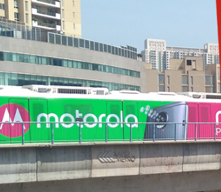 Metro advertising at Pantharapalya metro station in Bengaluru - 