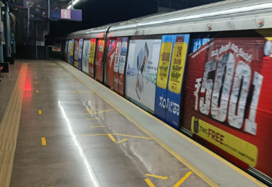 Metro advertising at Mysuru Road metro station in Bengaluru - 