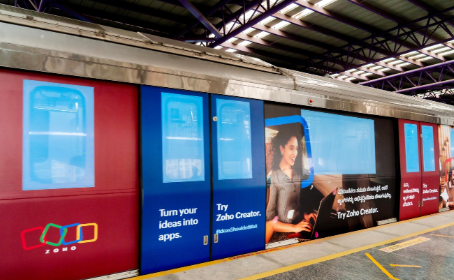 Metro advertising at Deepanjali Nagar metro station in Bengaluru - 