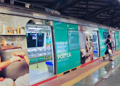 Metro advertising at Cubbon Park metro station in Bengaluru - 