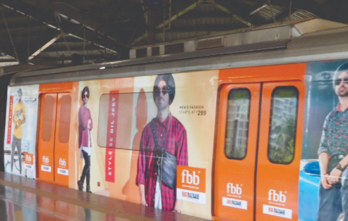 Metro advertising at MG Road metro station in Bengaluru - 