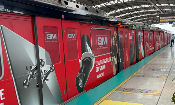 Metro advertising at Seetharamapalya metro station in Bengaluru - 