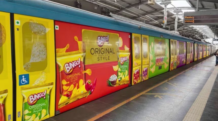 Full metro wrap advertising in Jai Hind (Airport) in Kolkata - 