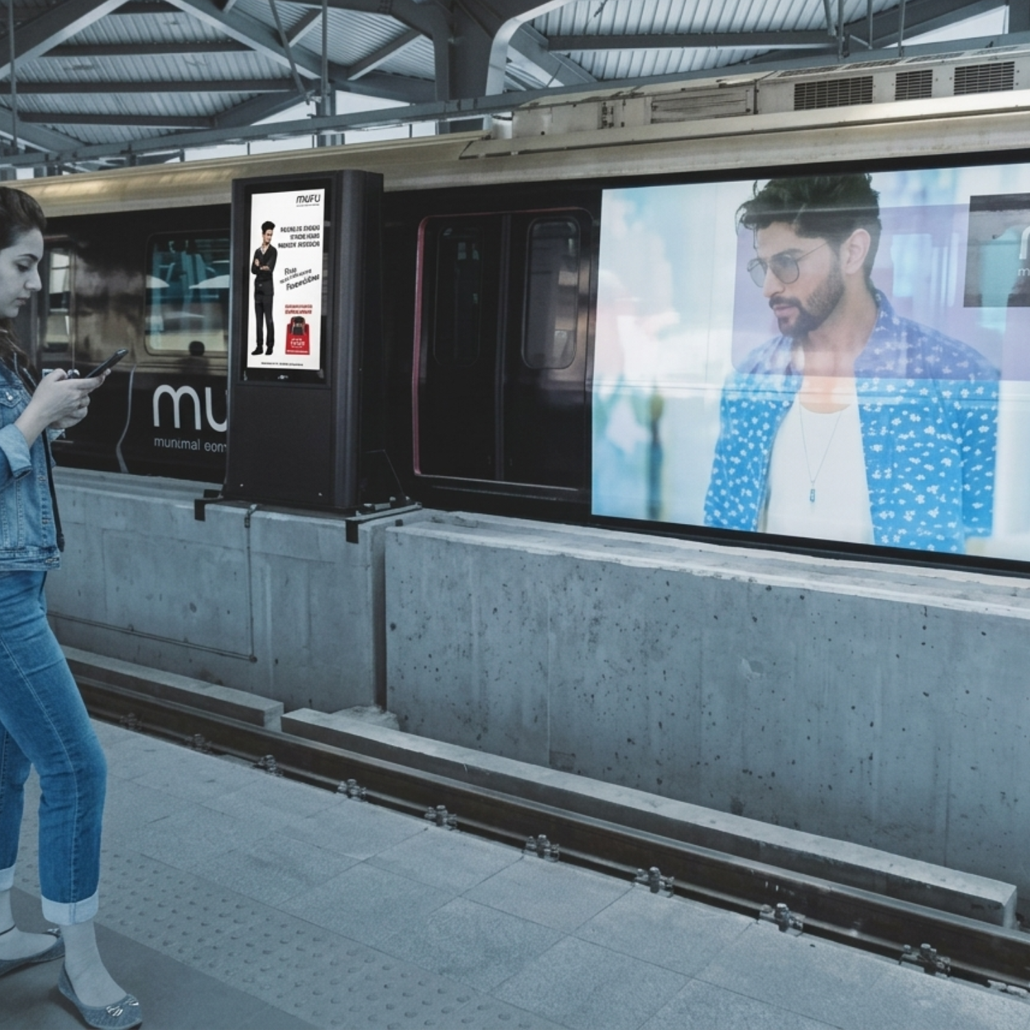 Metro advertising at Garudacharpalya metro station in Bengaluru - 
