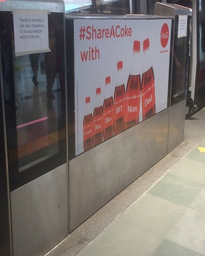 Metro Train Advertising In Jasola Vihar Shaheen Bagh, Delhi - 