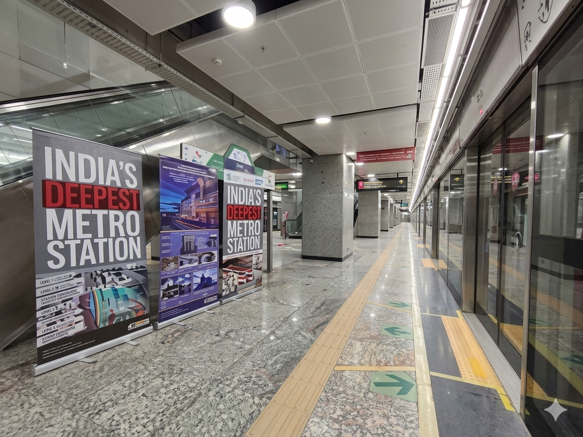 Metro train wrap advertising in Sealdah in Kolkata - 