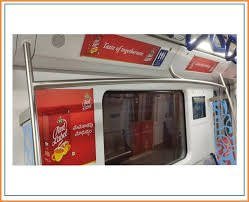 Interior metro panel advertising in Mahatma Gandhi Road in Kolkata - 
