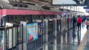 Metro advertising at Vajarahalli metro station in Bengaluru - 