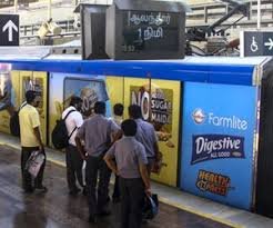 metro train advertising in Chandni Chowk in kolkata - 