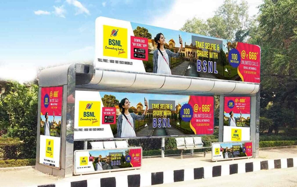 bus shelter branding in delhi with Acme Advertising Co.