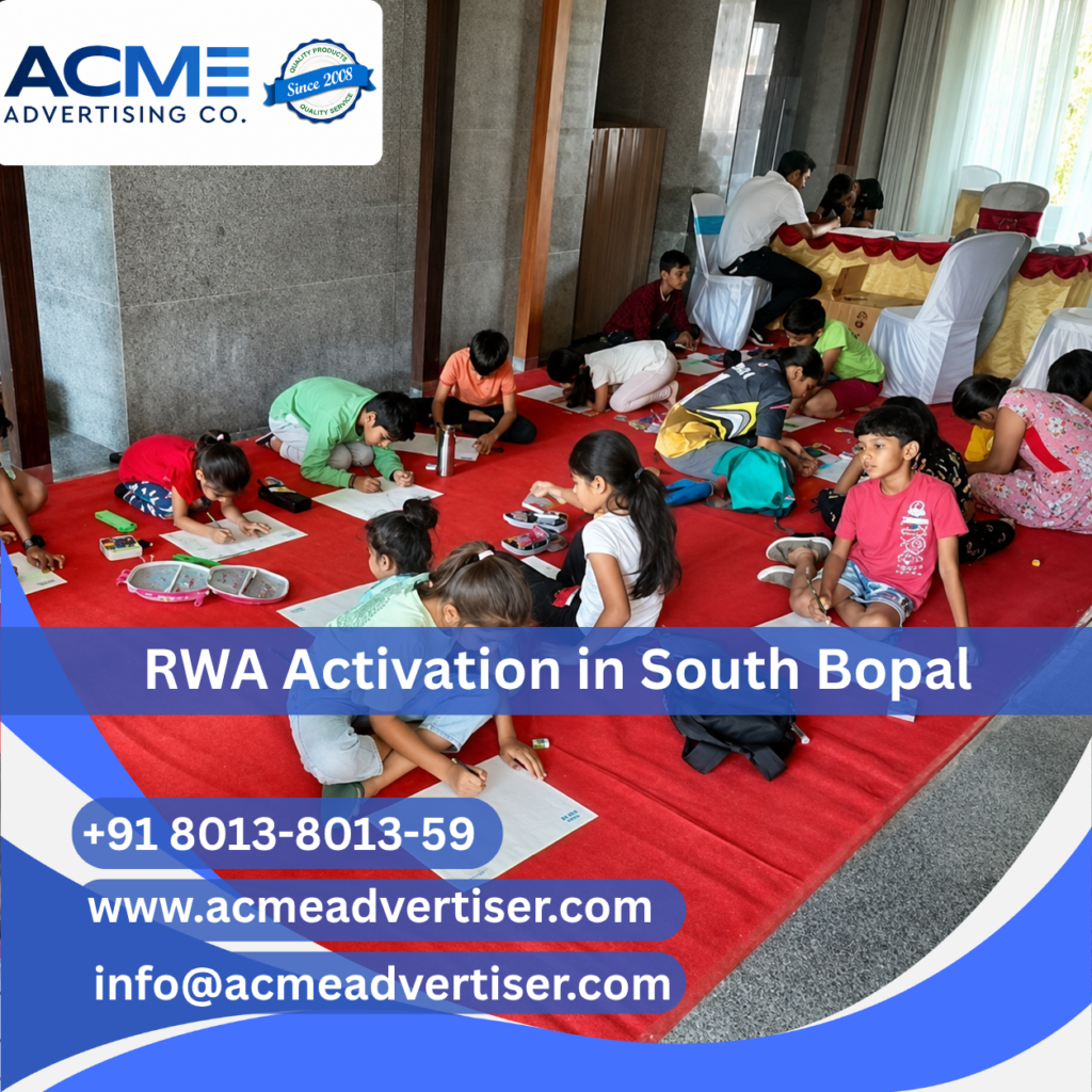 Creative RWA activation and society branding campaign in South Bopal by ACME Advertising Co.