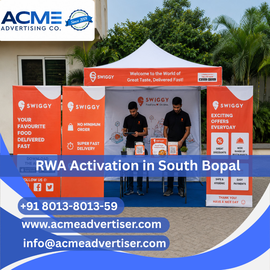 Creative RWA activation and society branding campaign in South Bopal by ACME Advertising Co.