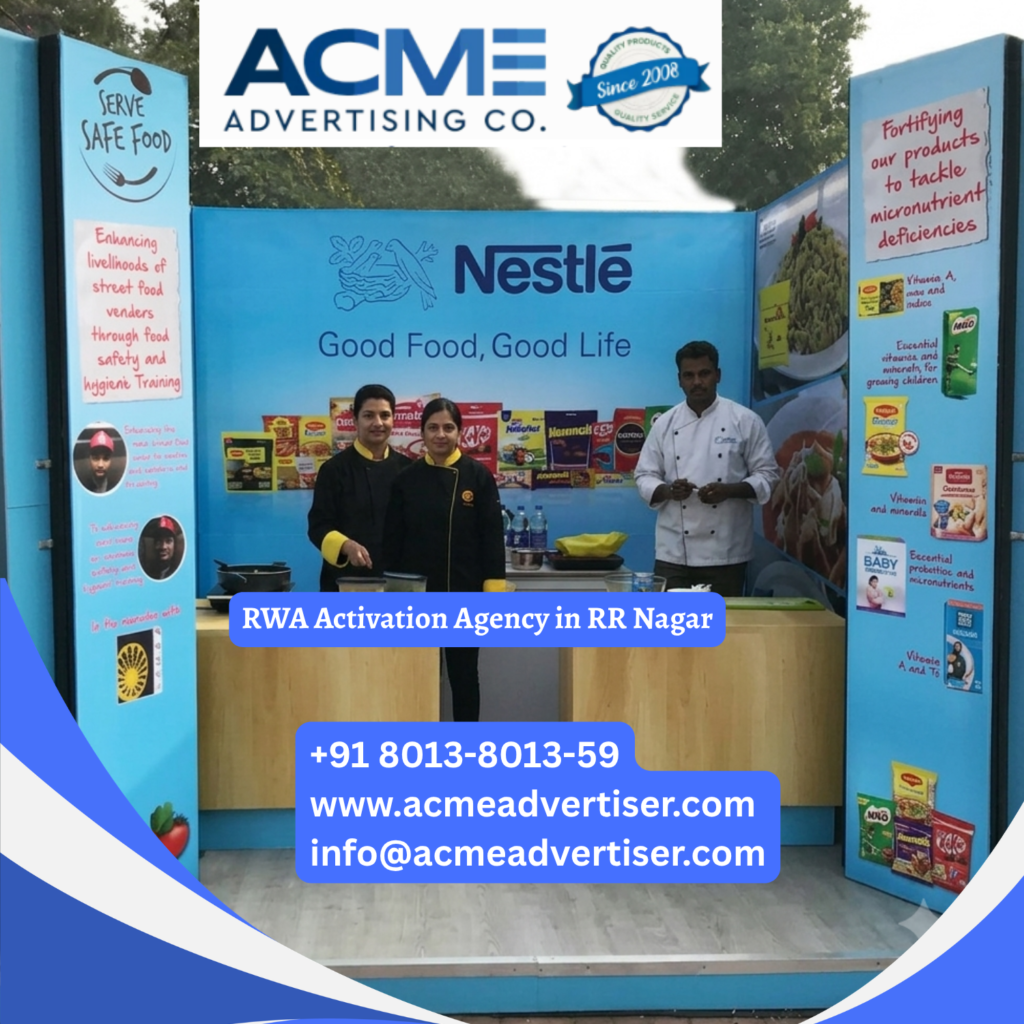 RWA Activation company in Tripunithura, Kochi RWA activation campaign in RR Nagar featuring residential society marketing, product sampling, kiosk promotions, and community engagement activities.
