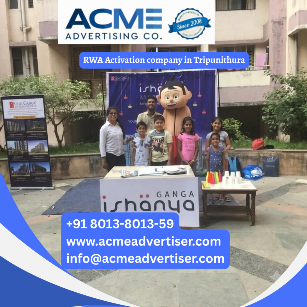 RWA Activation Company in Kandivali East, Mumbai RWA activation campaign in Tripunithura, Kochi featuring residential society marketing, product sampling, kiosk promotions, and community engagement activities.