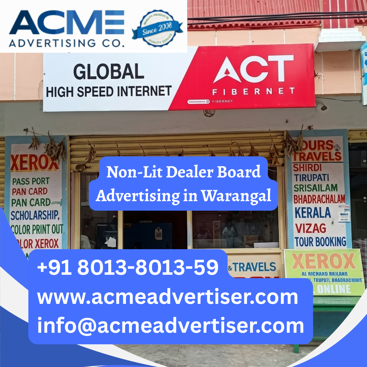 Non-Lit Dealer Board Advertising in Warangal - 