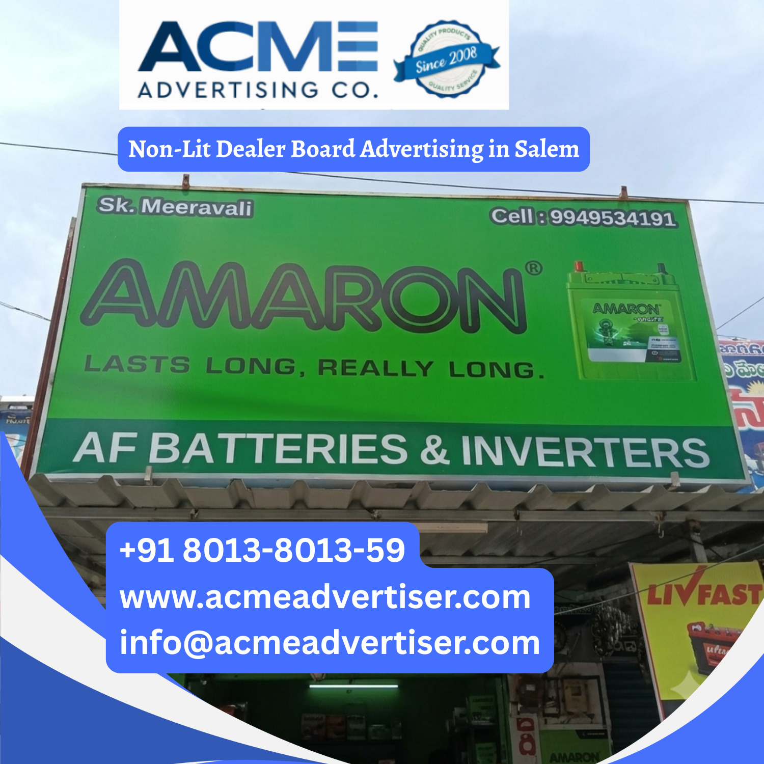 Non-Lit Dealer Board Advertising in Salem - 