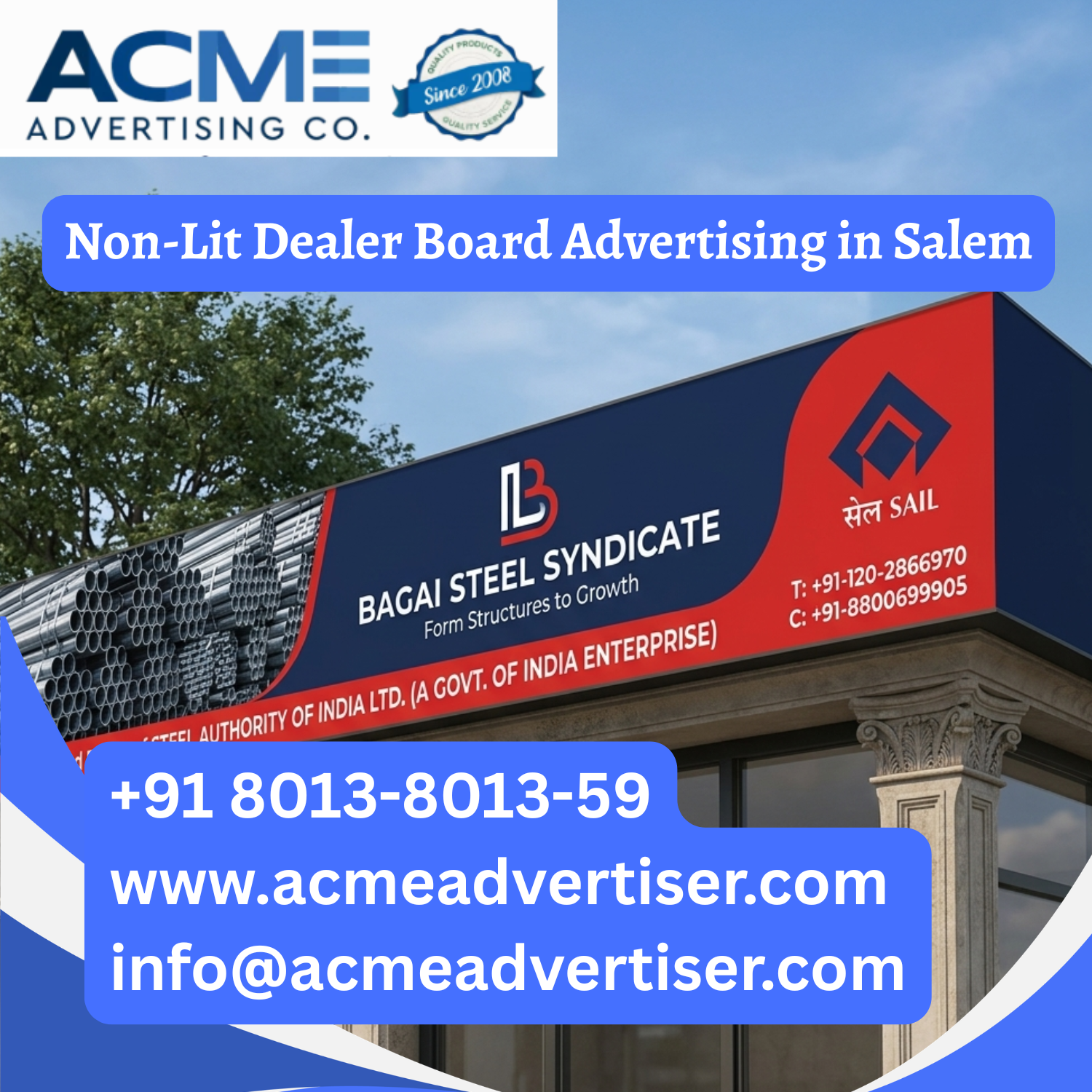 Non-Lit Dealer Board Advertising in Salem - 