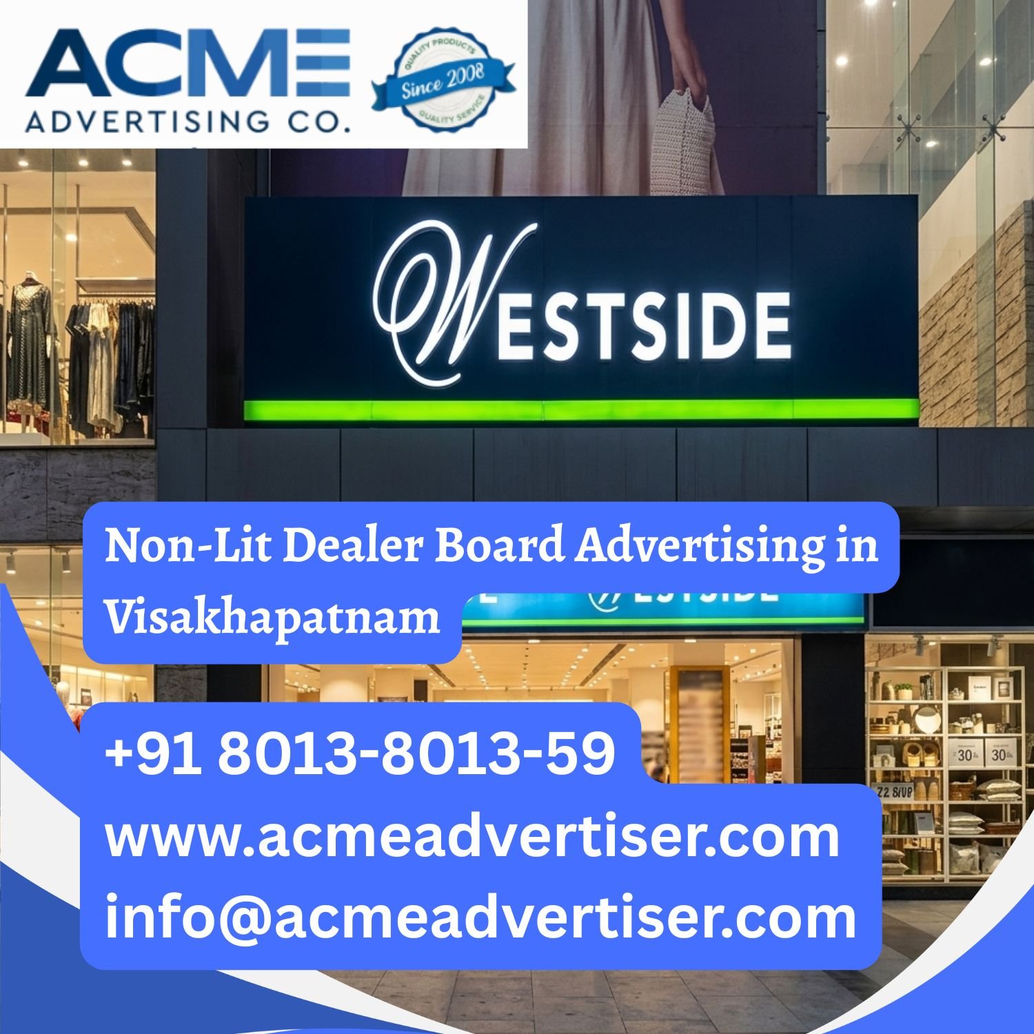 Non-Lit Dealer Board Advertising in Visakhapatnam - 