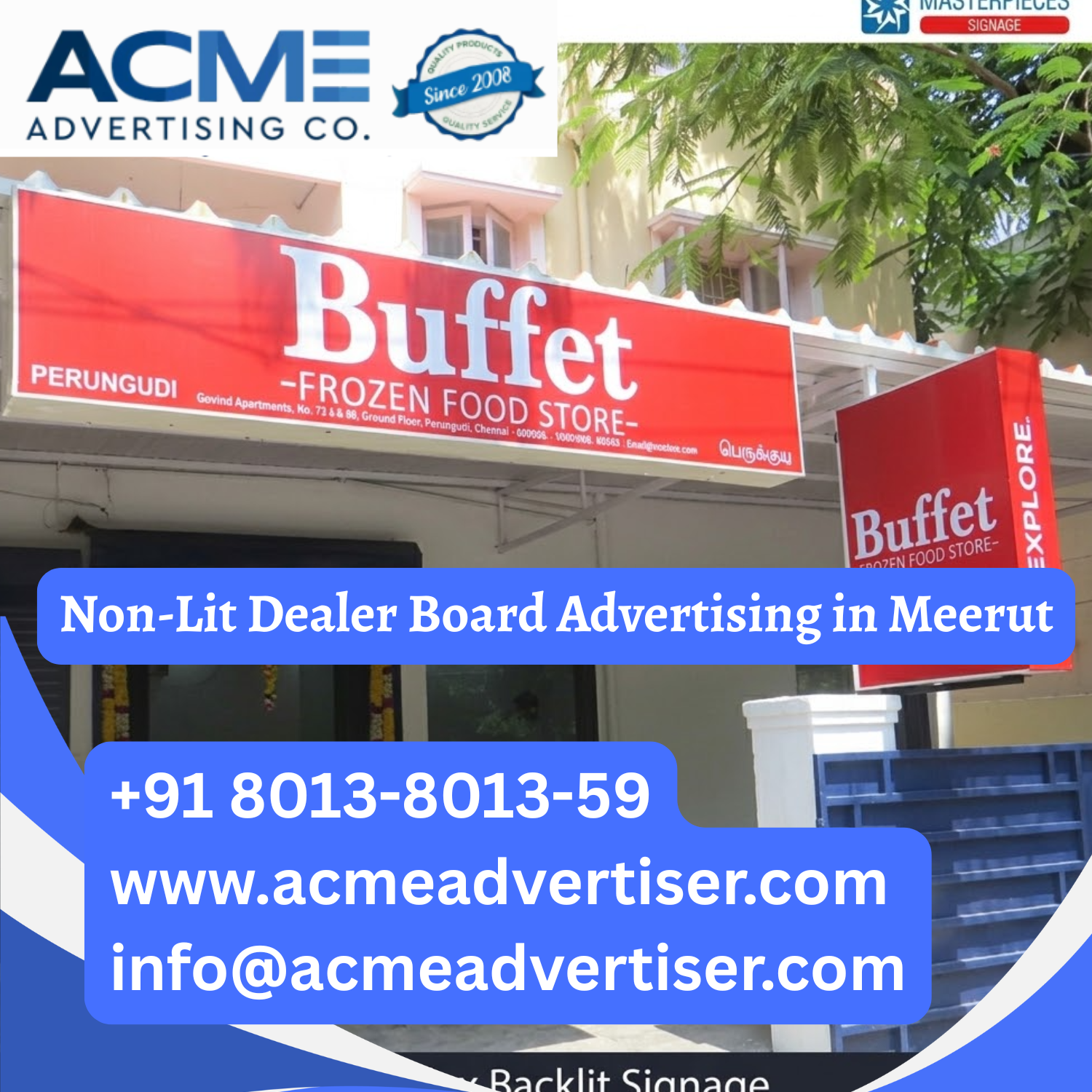 Non-Lit Dealer Board Advertising in Meerut - 