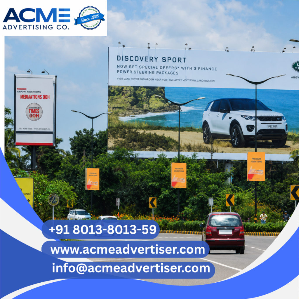 Hoarding Advertising Company in Mandrela Circle Opposite TVS Showroom Hoarding advertising agency near Citywalk providing outdoor advertising and billboard branding solutions