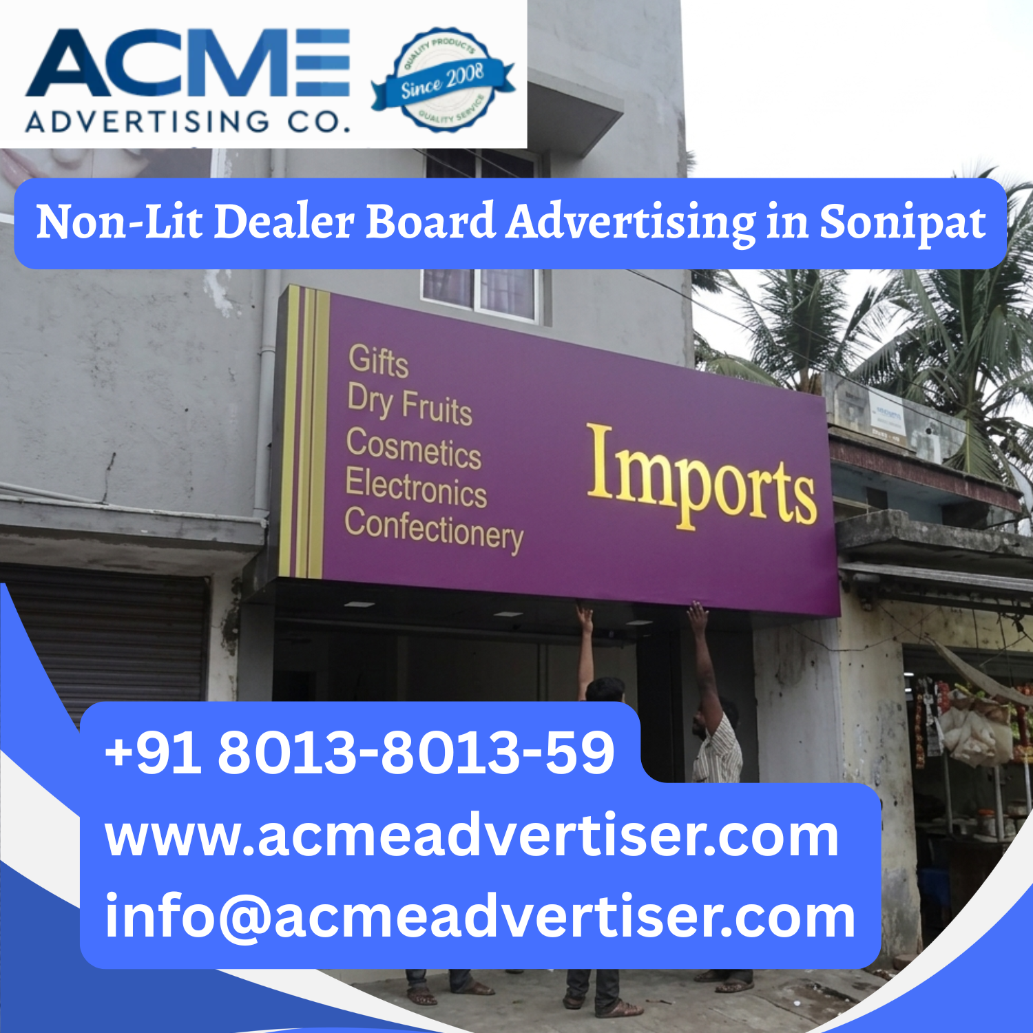 Non-Lit Dealer Board Advertising in Sonipat - 