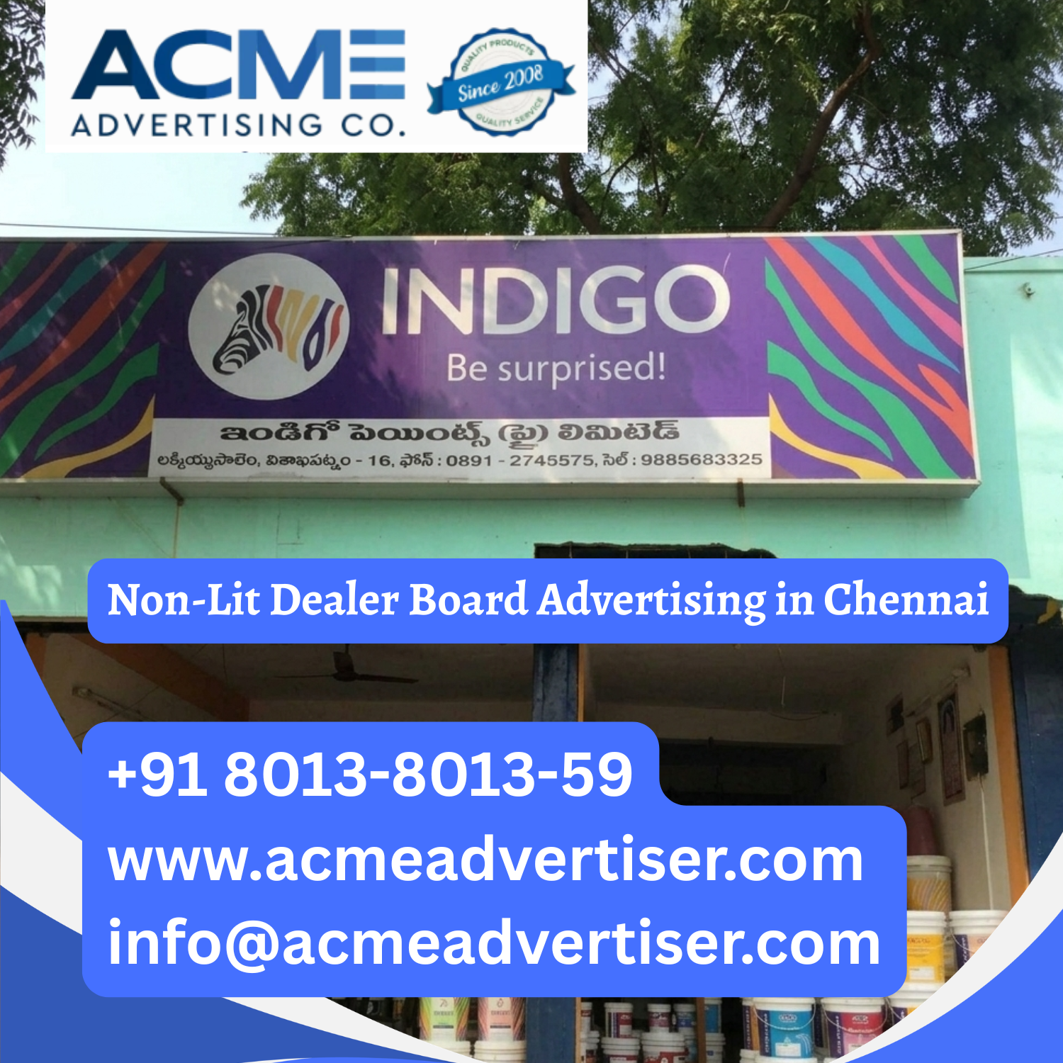 Non-Lit Dealer Board Advertising in Chennai - 