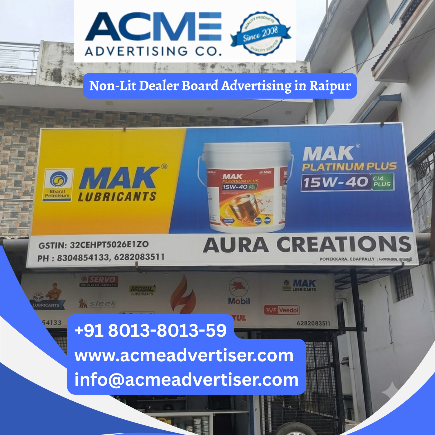 Non-Lit Dealer Board Advertising in Raipur - 