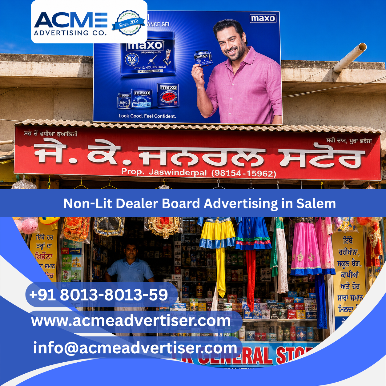 Non-Lit Dealer Board Advertising in Salem - 