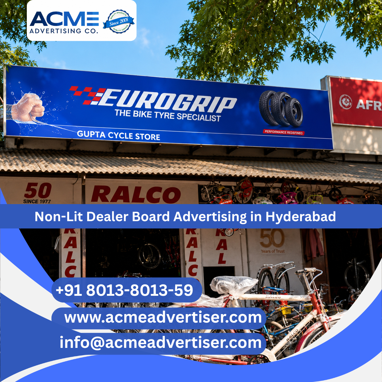 Non-Lit Dealer Board Advertising in Hyderabad - 