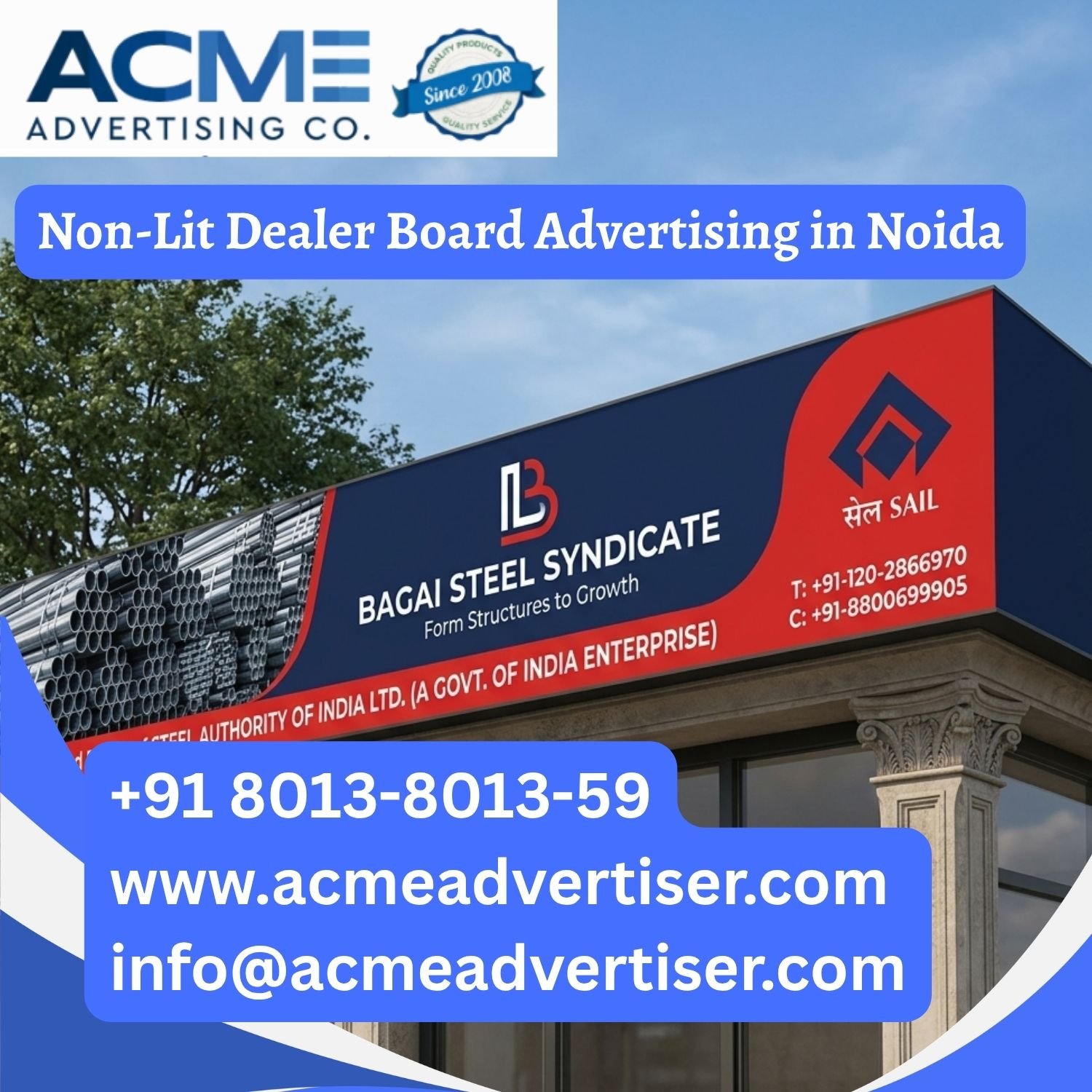 Non-Lit Dealer Board Advertising in Noida - 