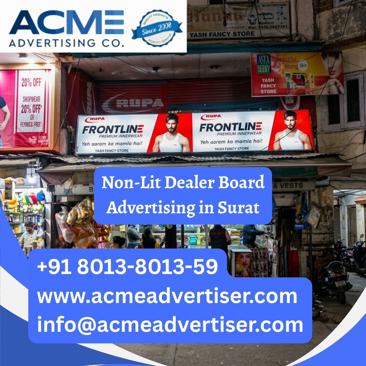 Non-Lit Dealer Board Advertising in Surat - 