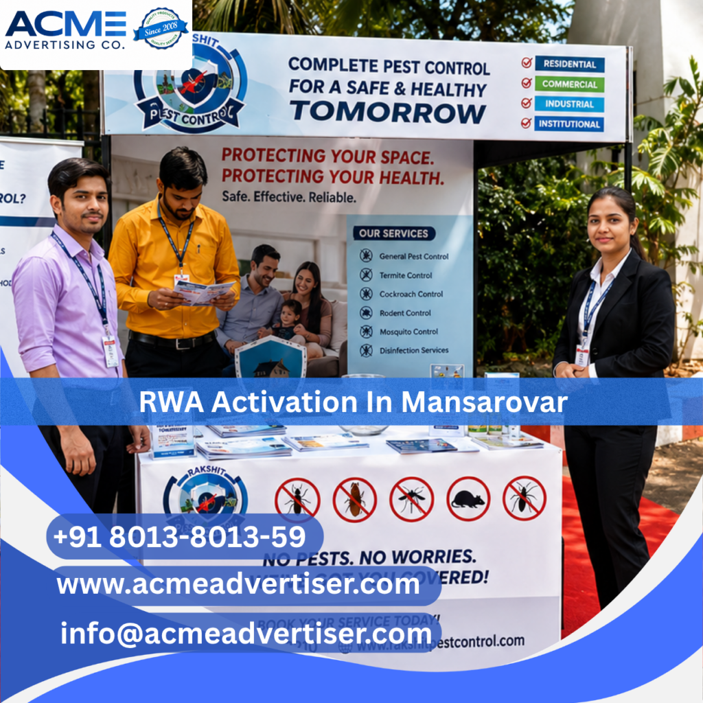 RWA Activation Company in Mansarovar conducting residential society branding and community engagement activities in housing societies