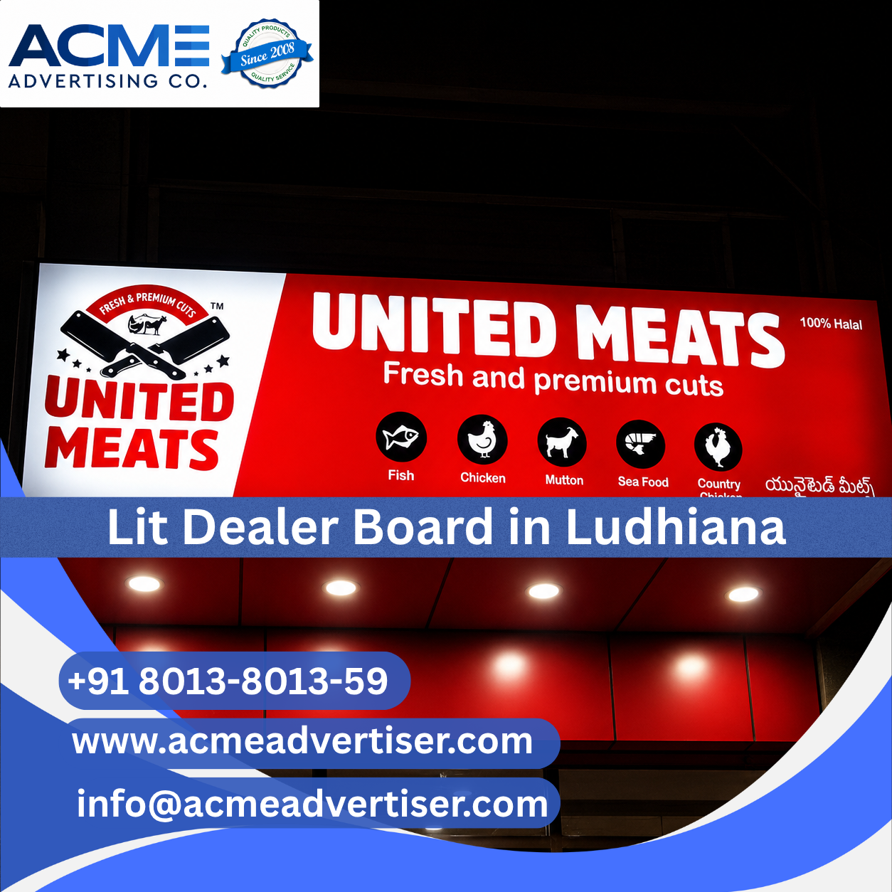 Lit Dealer Board Branding Company in Ludhiana - 