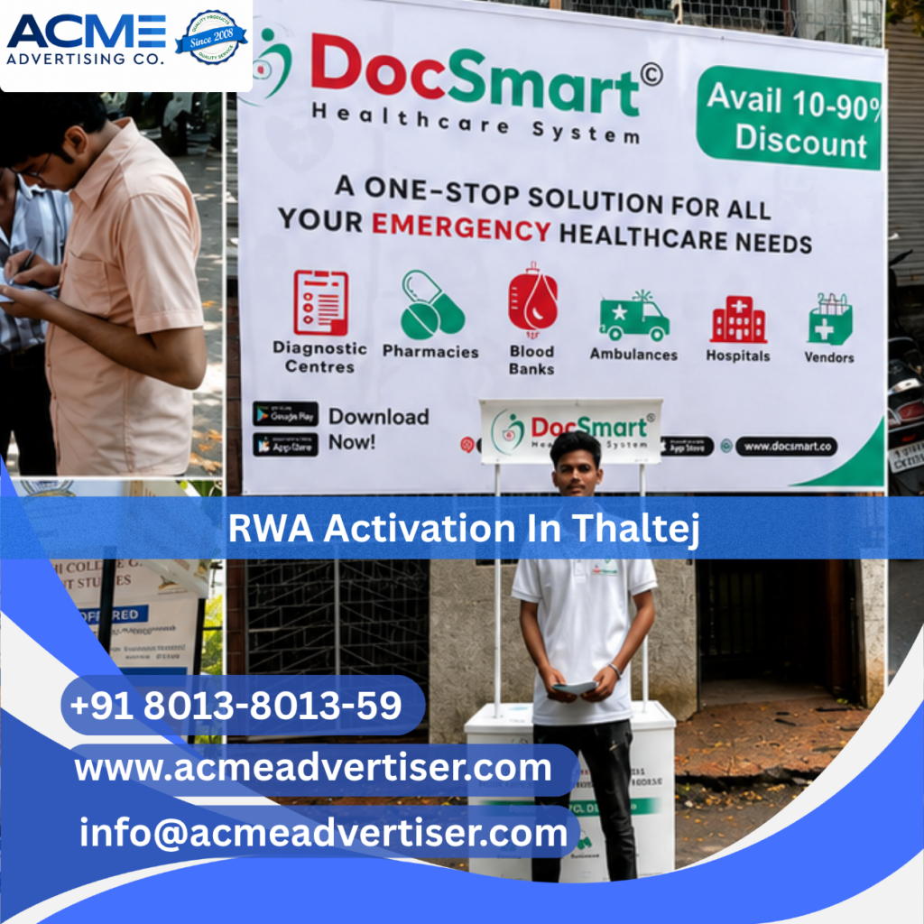 RWA Activation Company in Thaltej conducting residential society branding and community engagement activities in apartment complexes