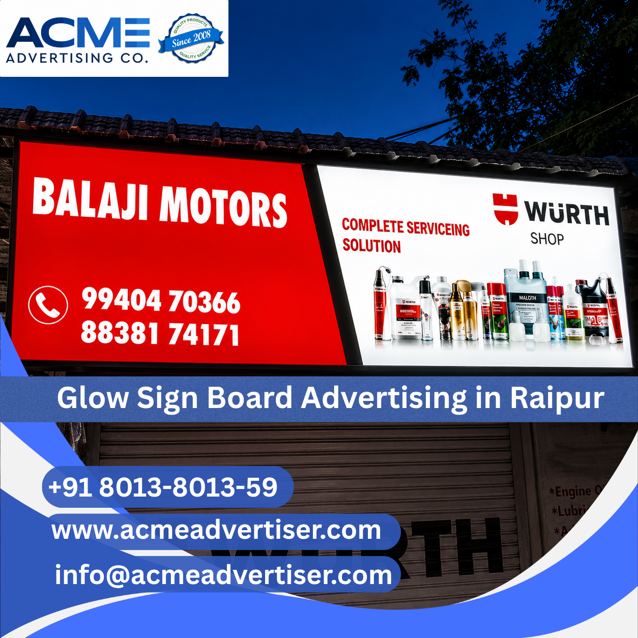 Glow Sign Board Advertising Agency in Raipur - 