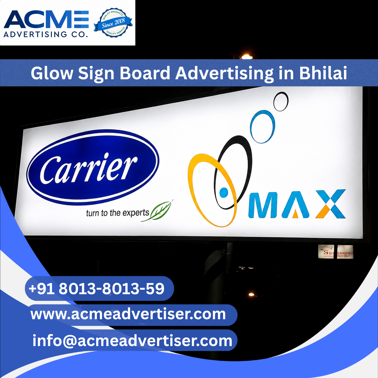 Glow Sign Board Advertising Agency in Bhilai - 