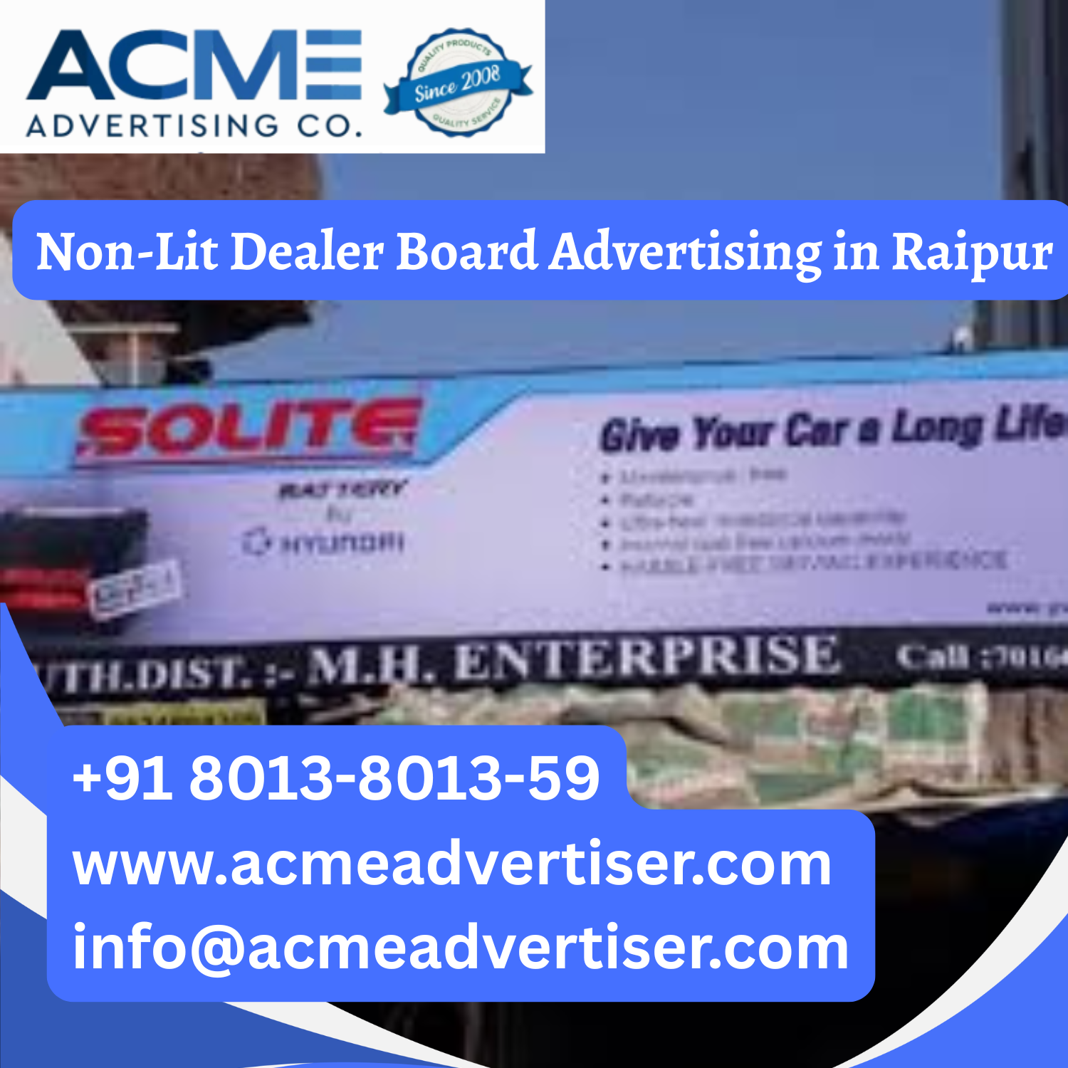Non-Lit Dealer Board Advertising in Raipur - 