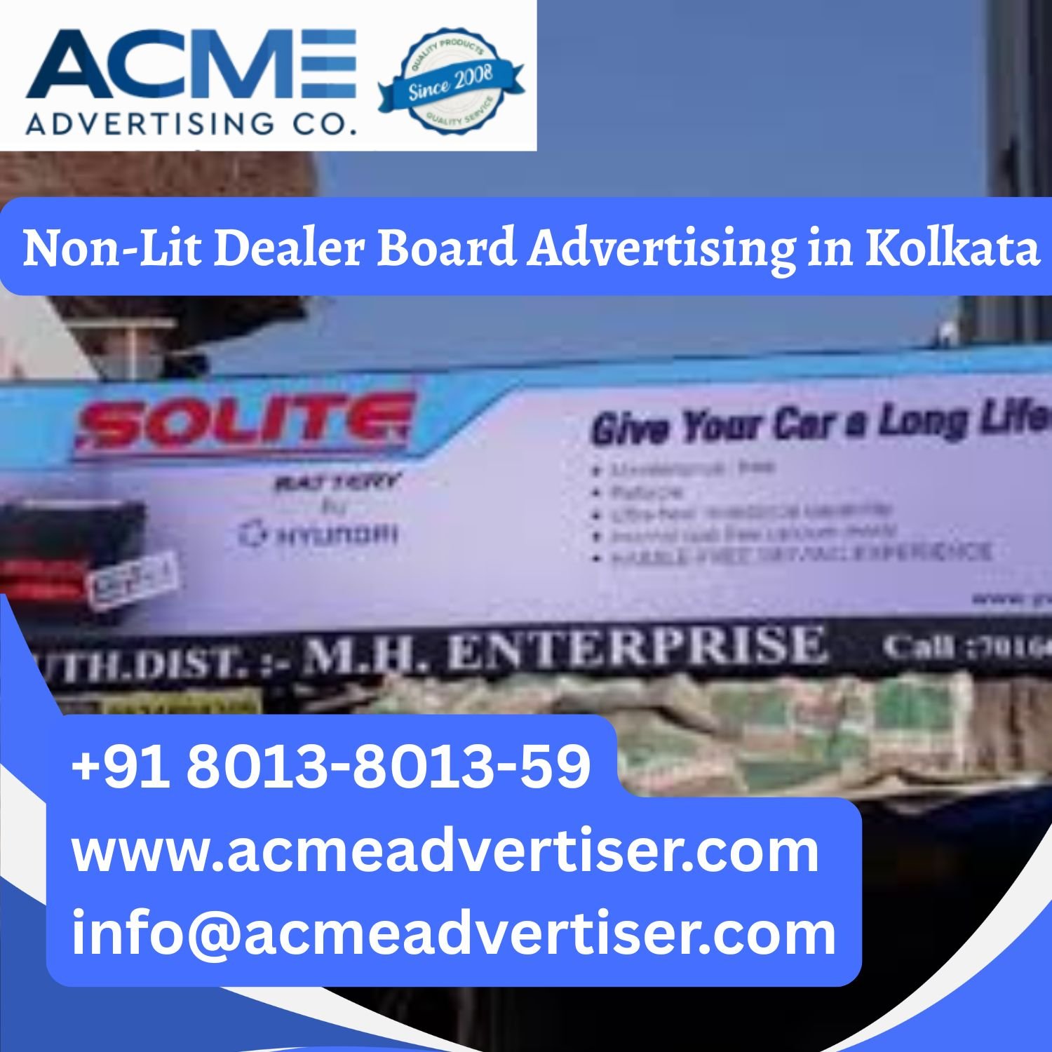 Non-Lit Dealer Board Advertising in Kolkata - 