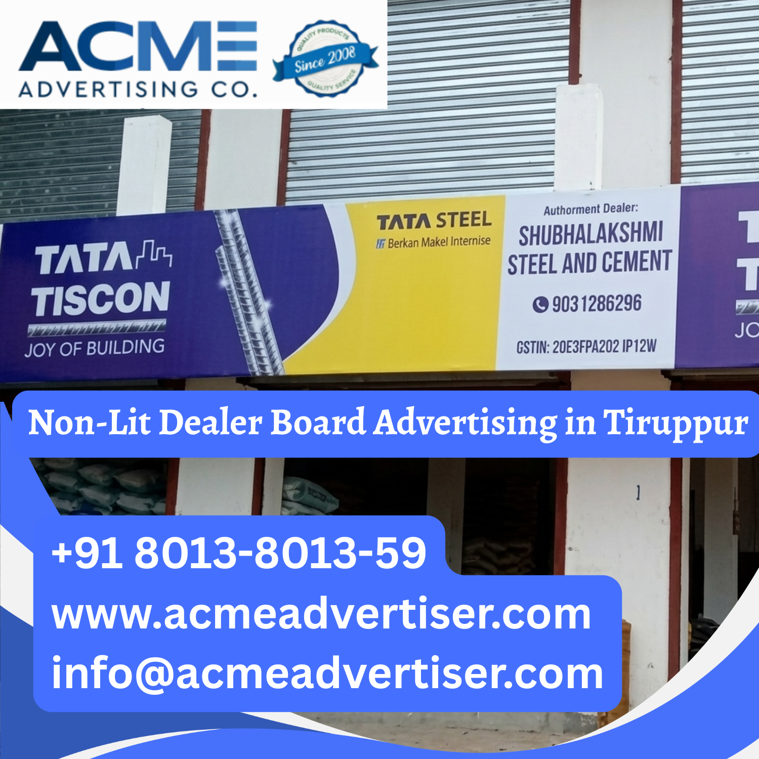 Non-Lit Dealer Board Advertising in Tiruppur - 