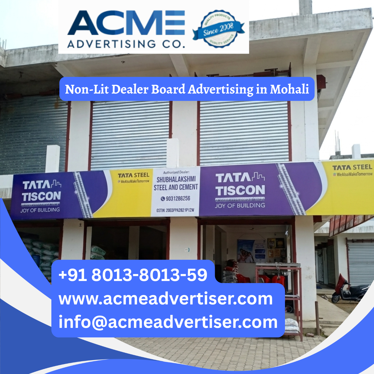 Non-Lit Dealer Board Advertising in Mohali - 